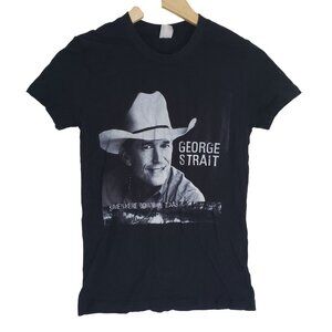 George Strait Womens Black Graphic T-Shirt‎ Size M Short Sleeve Cotton Country